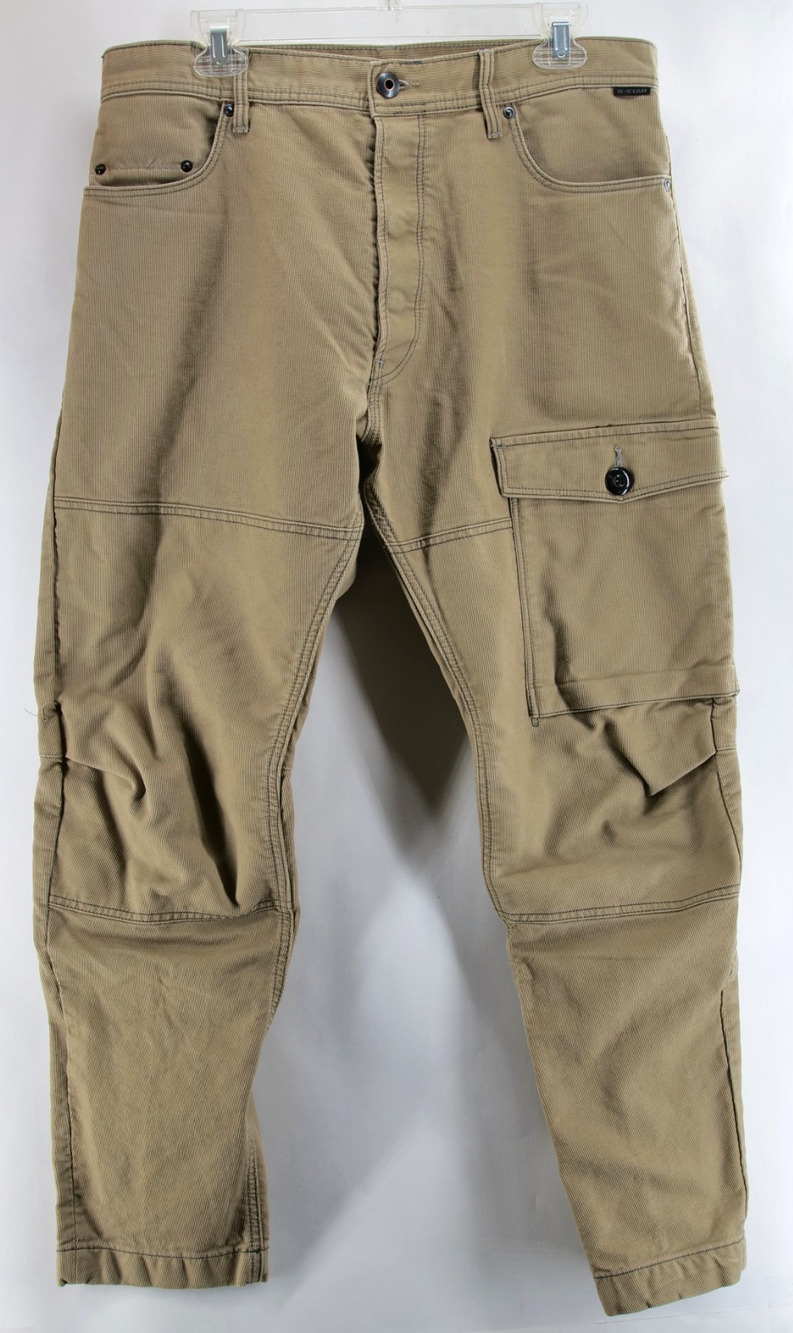 G-Star Raw Bearing Cargo 3D Relaxed Tapered Pants Mens 36x28 Light Brown